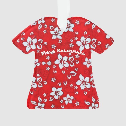 Red Hibiscus Aloha Shirt Ornament (voorkant)