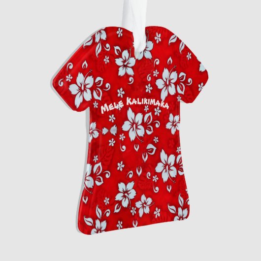 Red Hibiscus Aloha Shirt Ornament (voorkant)