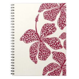 Red Hibiscus Art Floral  Notebook Notitieboek