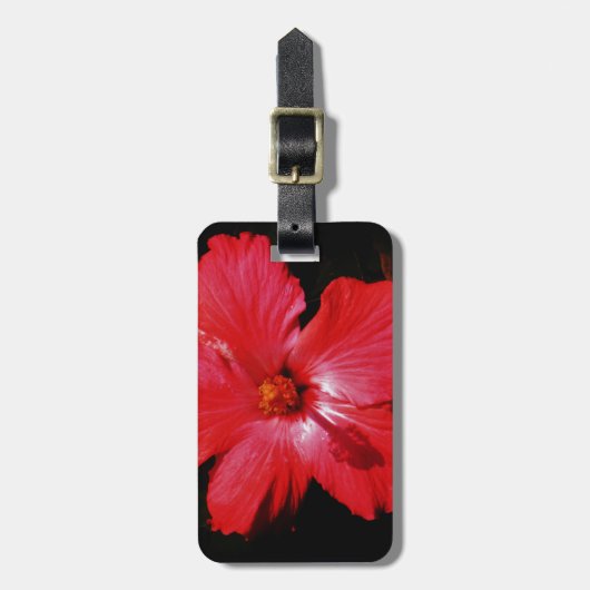 Red Hibiscus Bagagelabel (Voorkant verticaal)