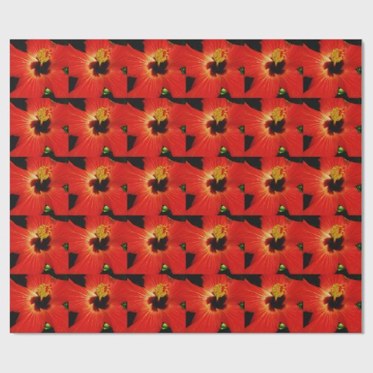 Red Hibiscus Cadeaupapier (Vlak)