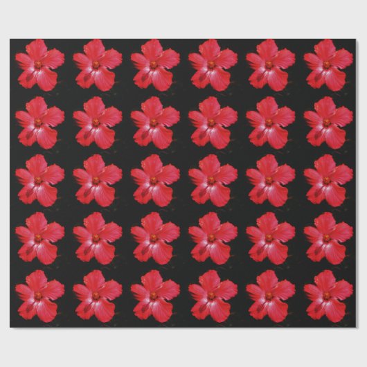 Red Hibiscus Cadeaupapier (Vlak)