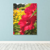 Red Hibiscus Canvas Afdruk (Insitu (Houten vloer))