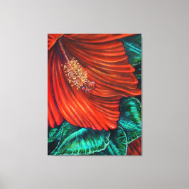 Red Hibiscus - Canvas Afdrukken
