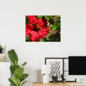 Red Hibiscus Canvas Afdrukken Poster (Thuiskantoor)