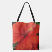 Red Hibiscus Closeup Tote Bag (Achterkant)