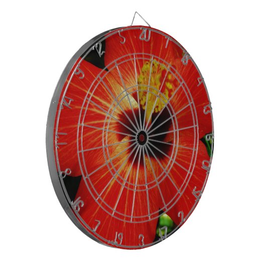 Red Hibiscus Dartbord (Voorkant Links)