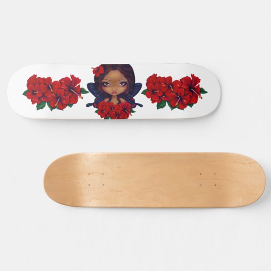 Red Hibiscus Fairy Skateboard (Horizontaal)