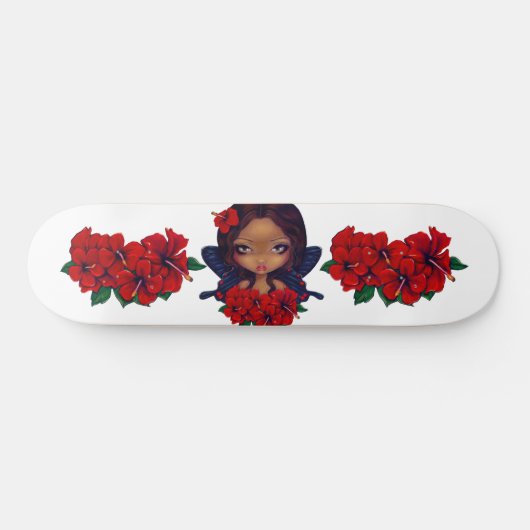 Red Hibiscus Fairy Skateboard (Horizontaal)