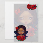 "Red Hibiscus Fairy" — Stationery Briefpapier (Voorkant / Achterkant)