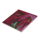 Red Hibiscus Floral Abstracte Art Tile Tegeltje (Zijkant)