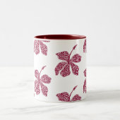 Red Hibiscus Floral Art  Tweekleurige Koffiemok (Center)