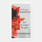 Red Hibiscus Floral Botanical Photographic Servet (Voorkant)