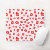 Red Hibiscus Floral Muismat (Met muis)