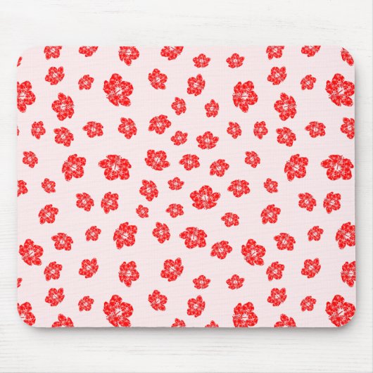 Red Hibiscus Floral Muismat (Voorkant)
