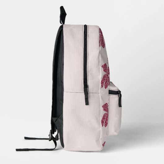 Red Hibiscus Floral Pattern Bedrukte Rugzak (Links)