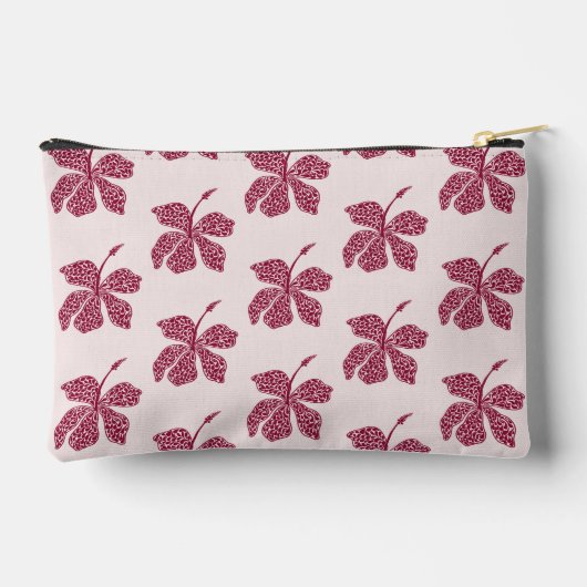 Red Hibiscus Floral Pattern Print Cut Sew Bag Etui (Achterkant)