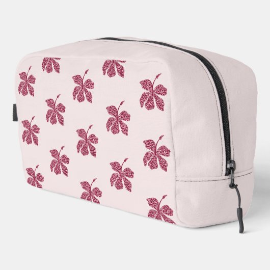 Red Hibiscus Floral Pattern  Toilettasje (Rechterhoek)