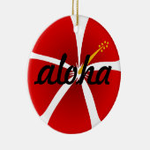 Red Hibiscus Flower Aloha kerst Keramisch Ornament (Rechts)