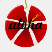 Red Hibiscus Flower Aloha kerst Keramisch Ornament (Voorkant)