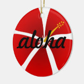 Red Hibiscus Flower Aloha kerst Keramisch Ornament (Links)