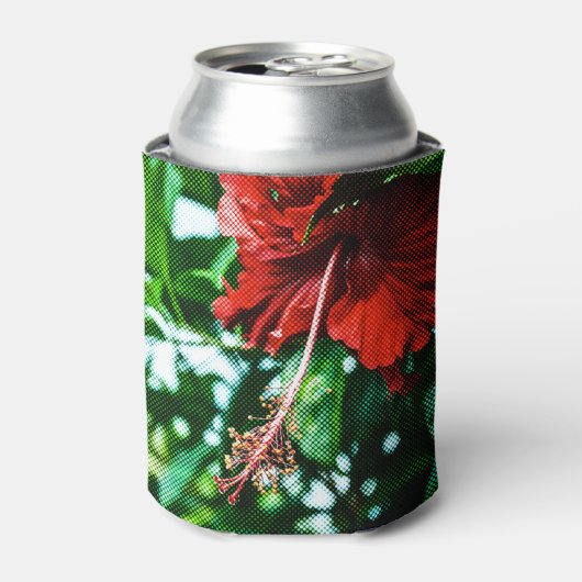 Red Hibiscus Flower Blikjeskoeler (Blikje Voorkant)