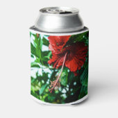Red Hibiscus Flower Blikjeskoeler (Blikje Achterkant)