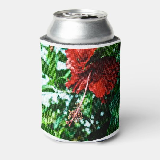 Red Hibiscus Flower Blikjeskoeler (Blikje Achterkant)