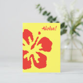 Red Hibiscus Flower Custom Design Briefkaart (Staand voorkant)