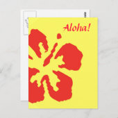 Red Hibiscus Flower Custom Design Briefkaart (Voorkant / Achterkant)
