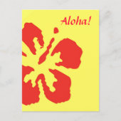 Red Hibiscus Flower Custom Design Briefkaart (Voorkant)