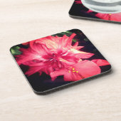 Red Hibiscus Flower Drankjes Onderzetter (Linkerzijde)
