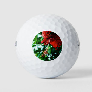 Red Hibiscus Flower Golfballen