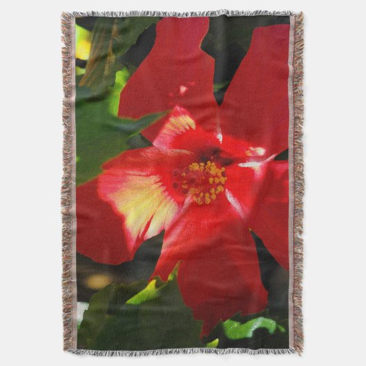 Red Hibiscus Flower in Sunlight Deken (Voorkant Verticaal)