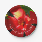 Red Hibiscus Flower in Sunlight Papieren Bordje (Voorkant)