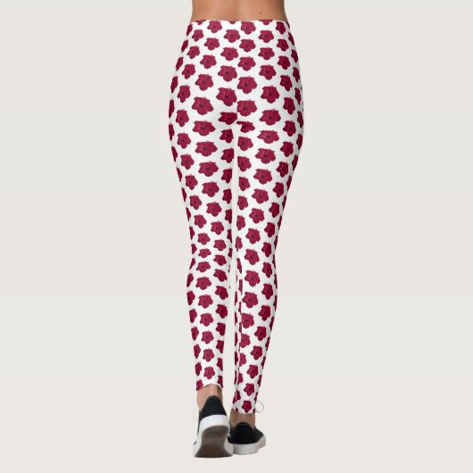 Red Hibiscus flower Leggings (Achterkant)