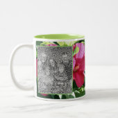 Red Hibiscus Flower Lijst Uw foto toevoegen Tweekleurige Koffiemok (Links)