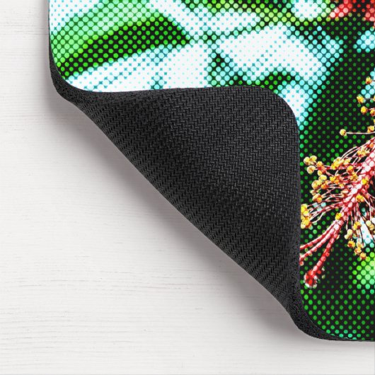 Red Hibiscus Flower Muismat (Hoek)