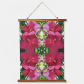 Red Hibiscus Flower Pair Close Up Abstract Hanging Hangend Wandkleed (Voorkant)