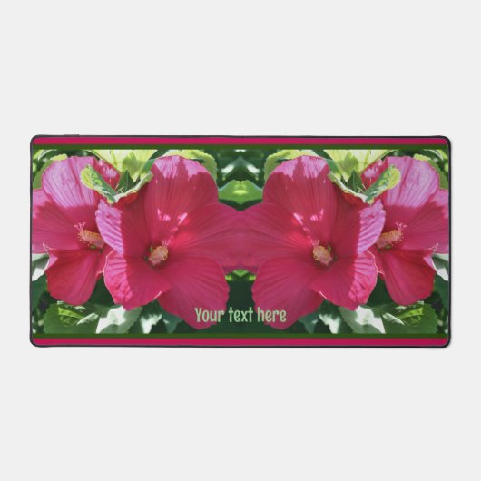 Red Hibiscus flower Pair Sluiten Persoonlijk Bureaumat (Voorkant)