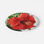 Red Hibiscus Flower Papieren Bordje (Gekanteld)