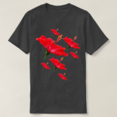 Red Hibiscus Flower Pattern T-shirt (Design voorkant)