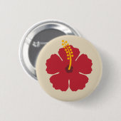 Red Hibiscus Flower Ronde Button 5,7 Cm (Voorkant /achterkant)
