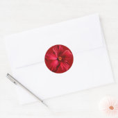 Red Hibiscus Flower Ronde Sticker (Envelop)