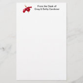 Red Hibiscus Flower Side Uitzicht Briefpapier (Voorkant)