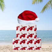 Red Hibiscus Flower Side Uitzicht Cadeaupapier