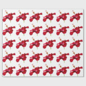 Red Hibiscus Flower Side Uitzicht Cadeaupapier (Vlak)