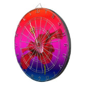 Red Hibiscus Flower Side Uitzicht Dartbord (Voorkant Rechts)