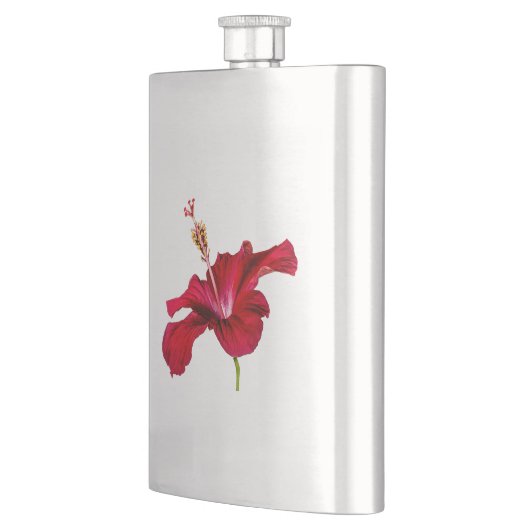 Red Hibiscus Flower Side Uitzicht Flacon (Links)