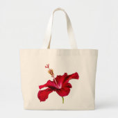 Red Hibiscus Flower Side Uitzicht Grote Tote Bag (Voorkant)